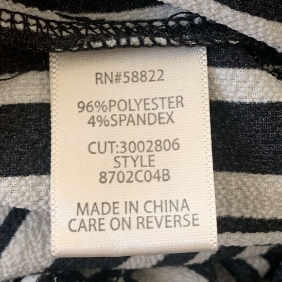 Max Studio Pants Women's Pull On XL Cropped Striped Wide Leg Pockets Black White - Picture 4 of 11